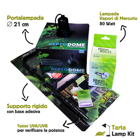 Kit Illuminazione per tartarughe d'acqua Vapori di Mercurio COMPLETO