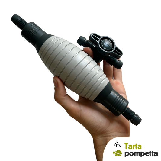 Pompetta con tubo per avvio sifone e innesto tubi acquari