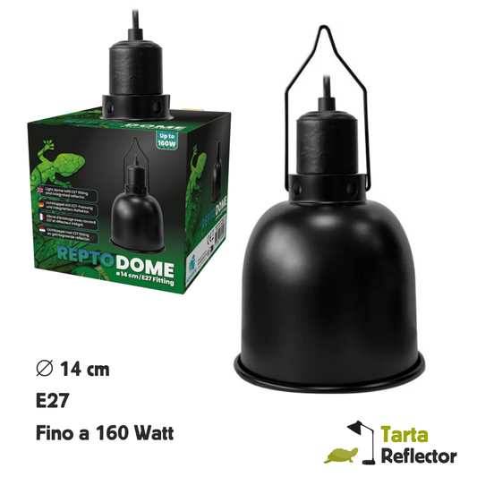 Portalampada in ceramica a cupola con anello per rettili
