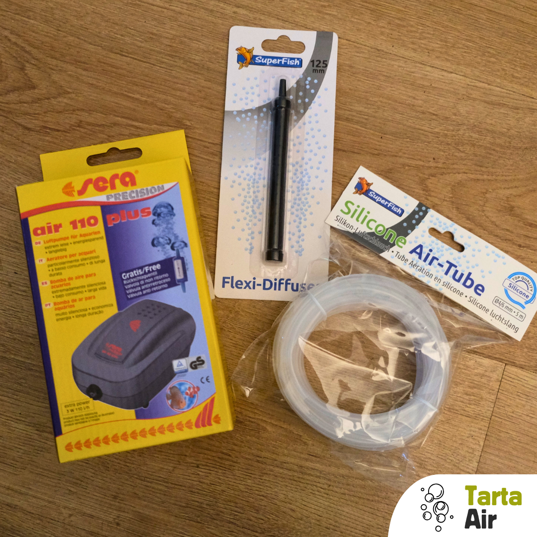 Aeratore per bolle in acquario kit incluso di tubo 5m e diffusore