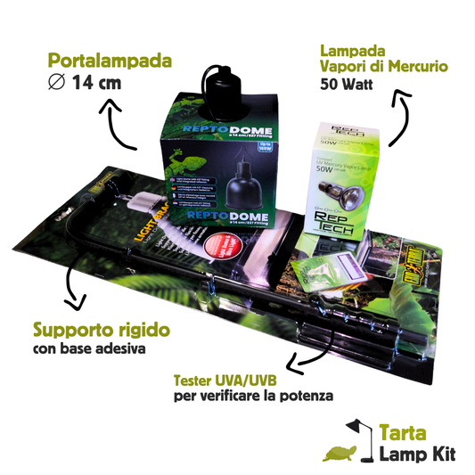 Kit Illuminazione per tartarughe d'acqua Vapori di Mercurio COMPLETO