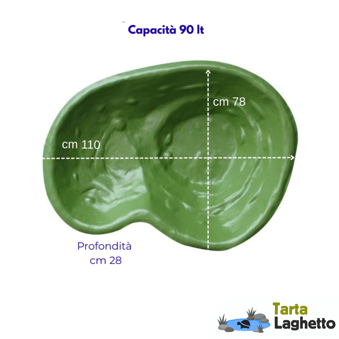 Laghetto per tartarughe piattaforma rigida da 90 litri 