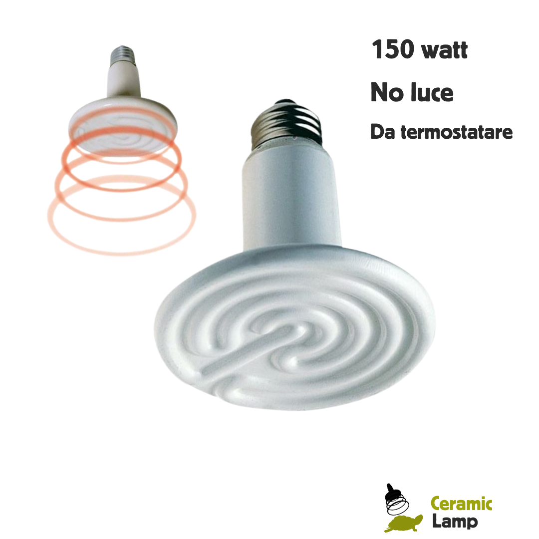 Lampada in ceramica per riscaldamento rettili senza luce 150 watt