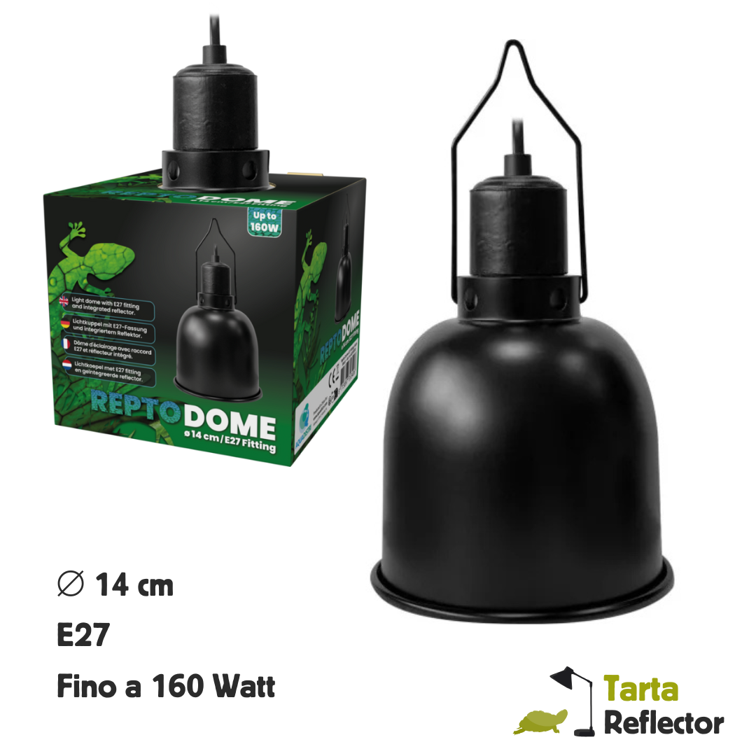 Portalampada in ceramica a cupola con anello per rettili 