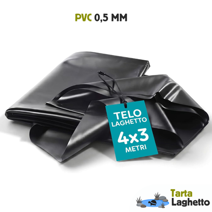 Telo per laghetto tartarughe 4x3 metri pvc stabilizzato spessore 0,5mm 