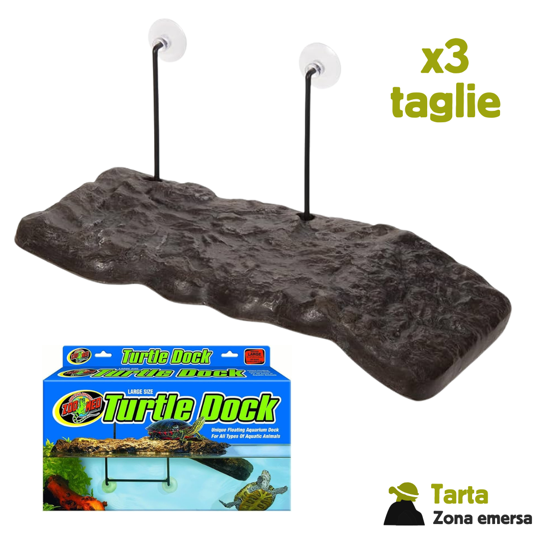 Zona emersa galleggiante per tartarughe con ventose rigide