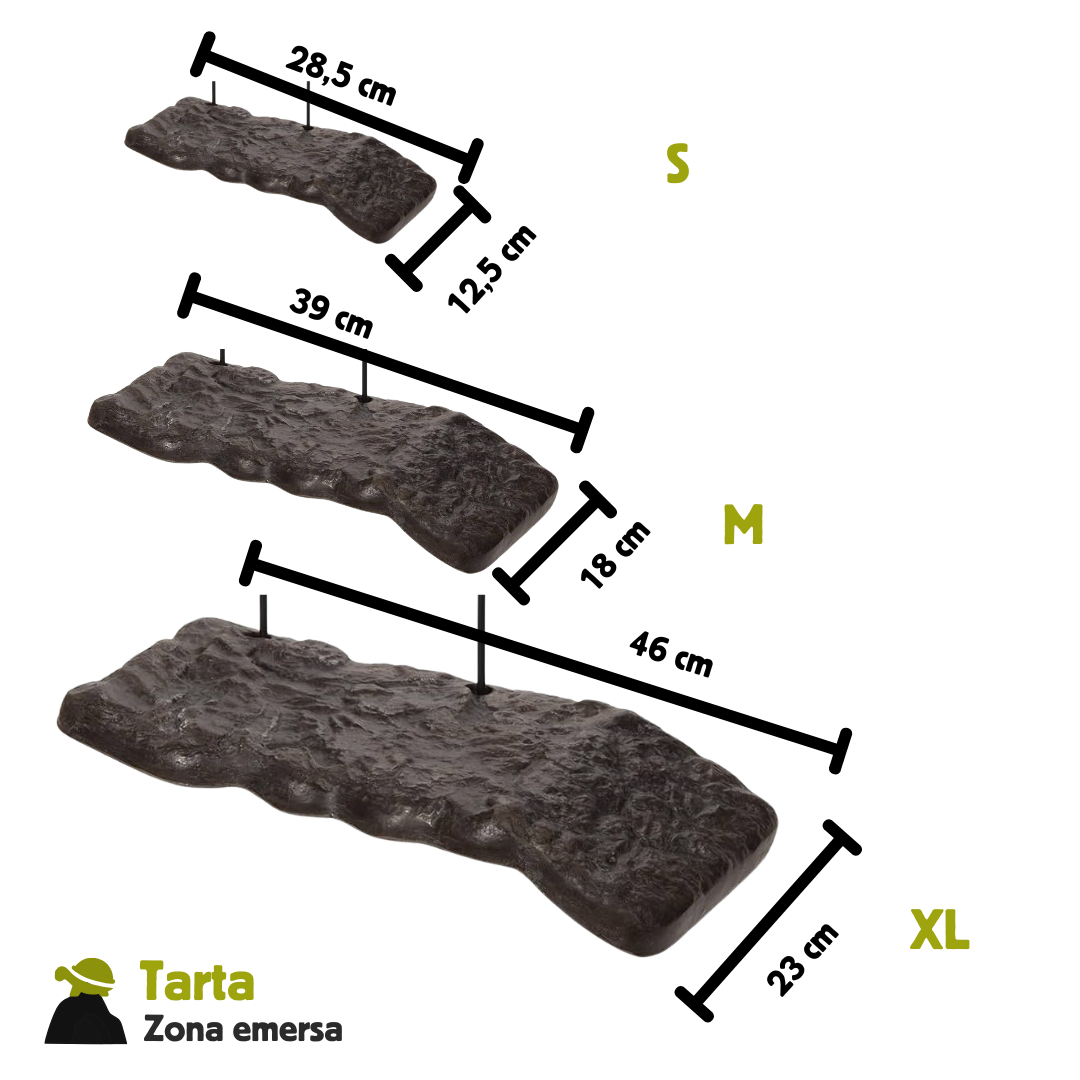 Zona emersa galleggiante per tartarughe con ventose rigide