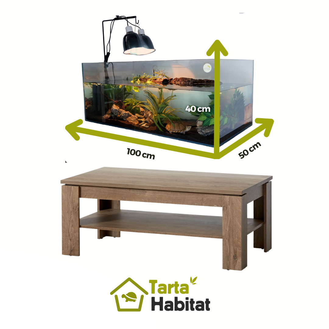 Tarta Habitat Acquario per tartarughe d'acqua 100x50x40 h cm