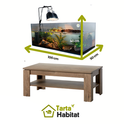 Tarta Habitat Acquario per tartarughe d'acqua 100x50x40 h cm